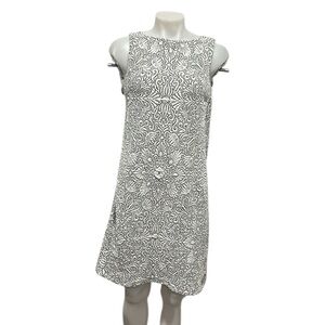 J.McLaughlin ivory & black floral textured sleeveless stretch mini dress size XS